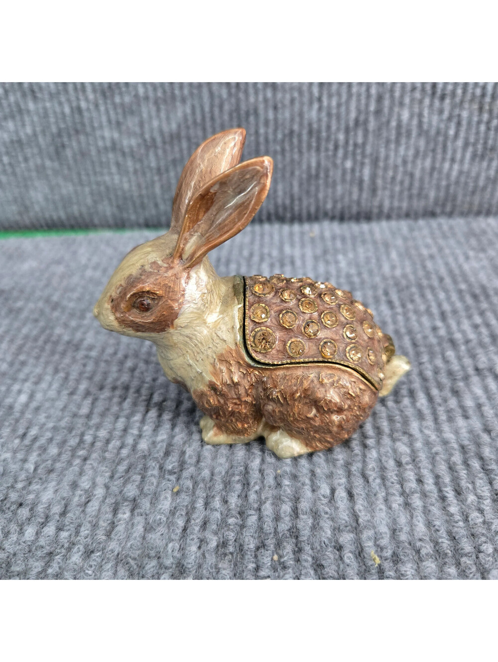 Rabbit Trinket Box Figurine Hinged Jewelry Keepsake Box